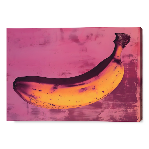 Riflessi di Freschezza: Banana su Sfondo Fucsia