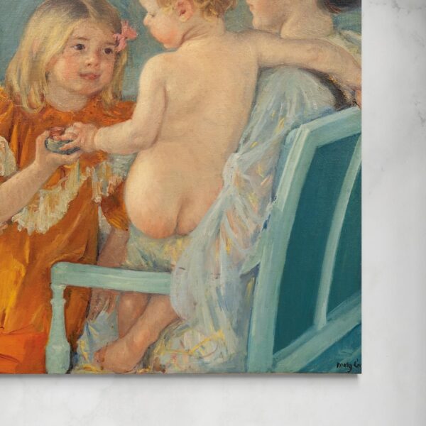 Sara handing a toy to the baby - Mary Cassatt Mary Cassatt senza