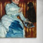 Woman in a striped sofa with a dog - Mary Cassatt Mary Cassatt senza